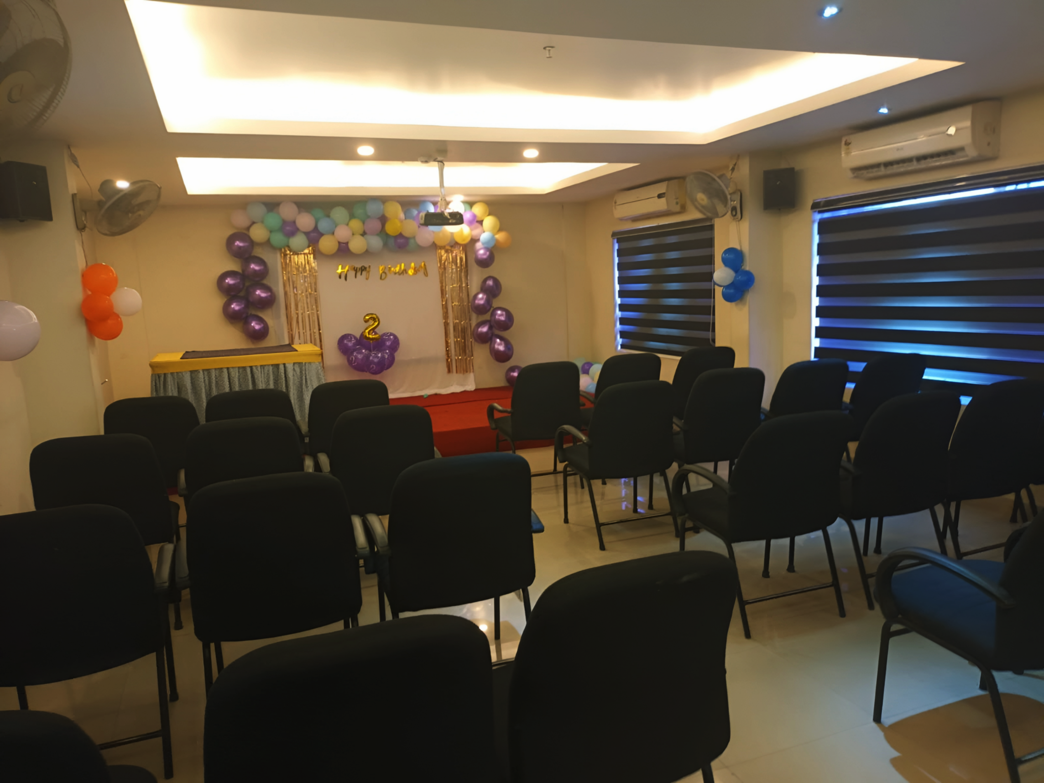 Conference hall arranged for a professional meeting